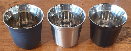 Espresso Tassen klein in diversen Farben aus Edelstahl H: 6 cm  // B: 6 cm