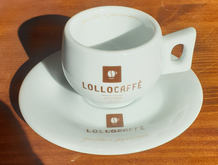 LOLLOCAFFEE Espresso Tassen + Unterteller aus Porzellan